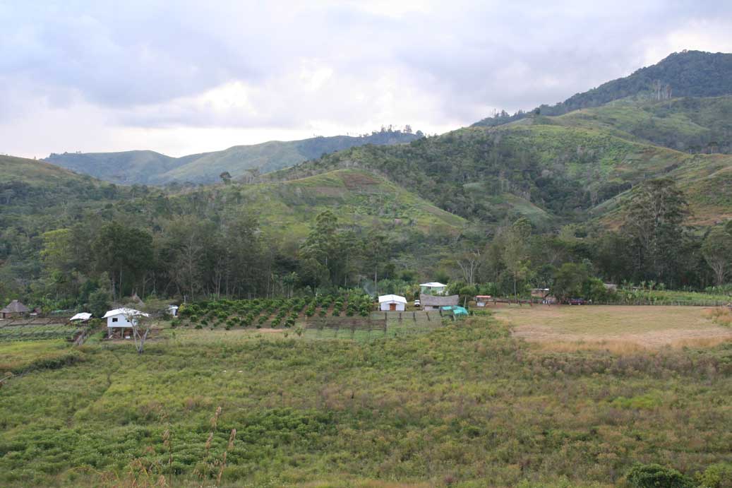 Gelehi villagers in the Unggai-Bena district of Eastern Highlands Province, where the min grid solar power system is build for lighting and coffee processing.